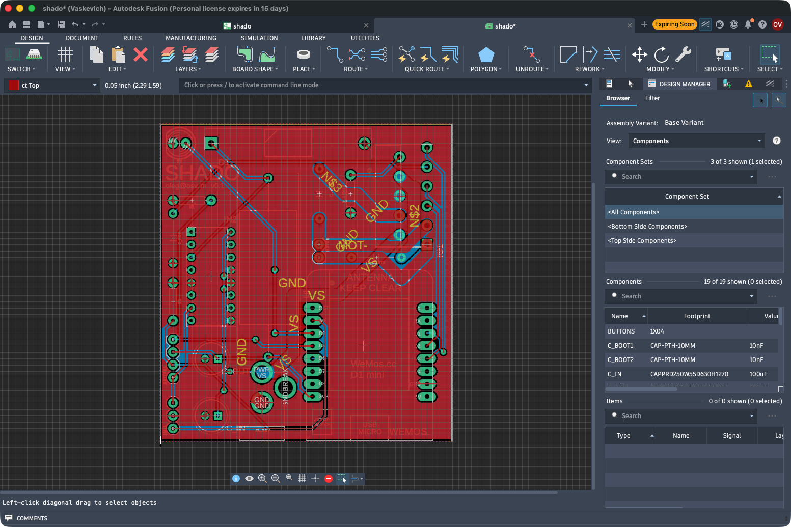 Board layout