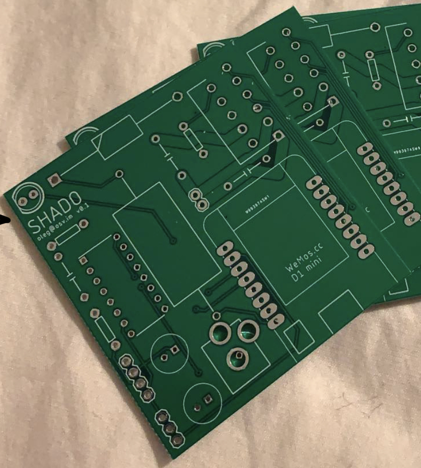 Fabricated Shado printed circuit boards