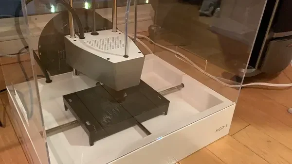 New Matter MOD-t 3D printer producing a drive-wheel prototype