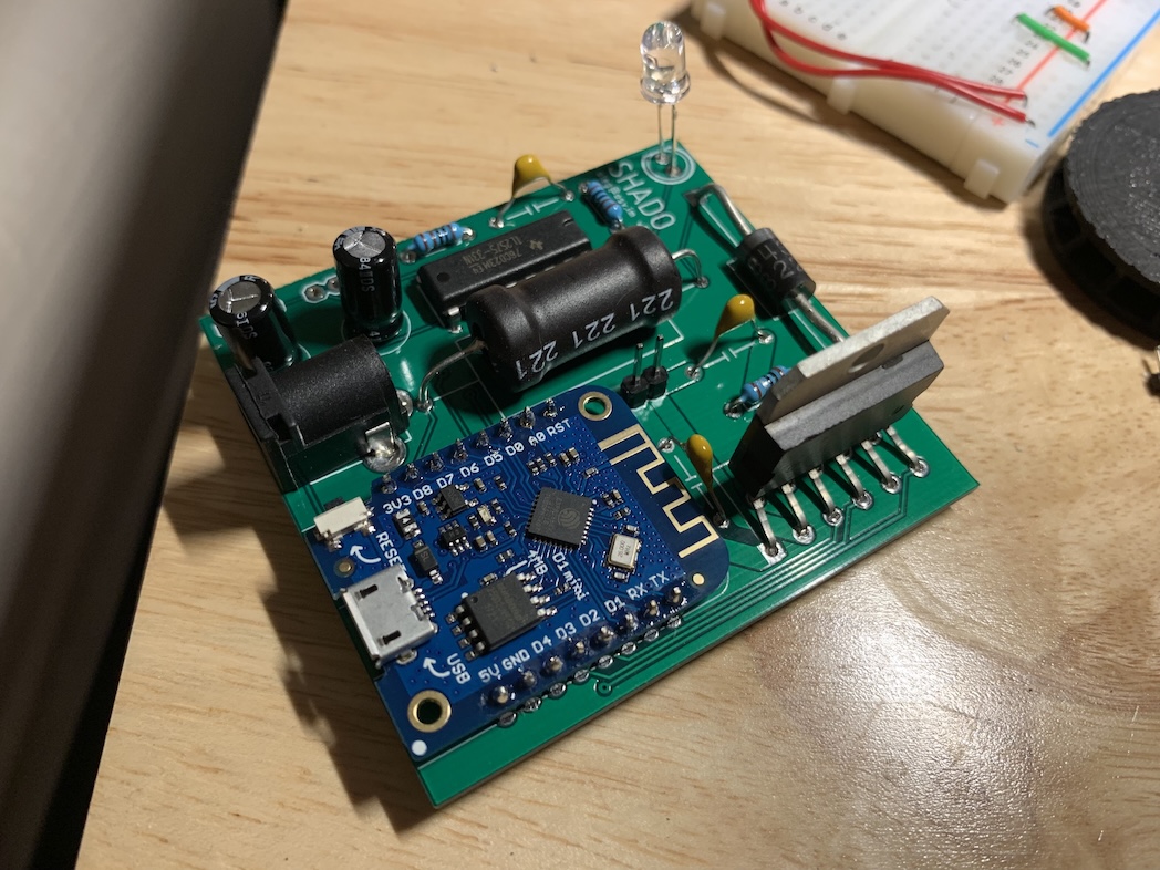 Fully assembled Shado printed circuit board