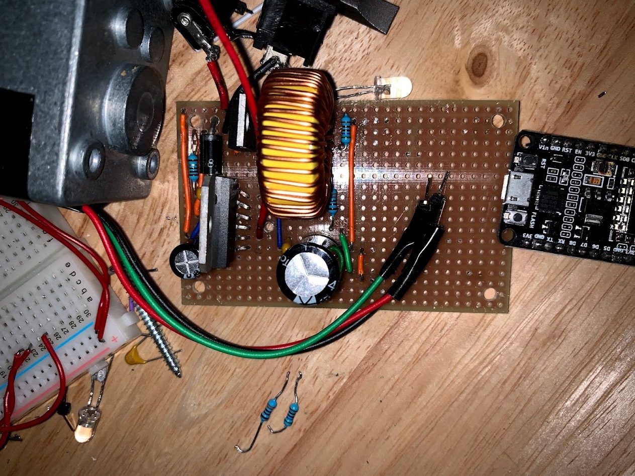 Hand-wired Shado electronics prototype assembled on perfboard