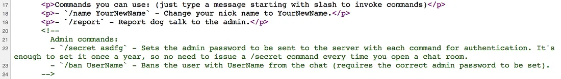 Client secret commands