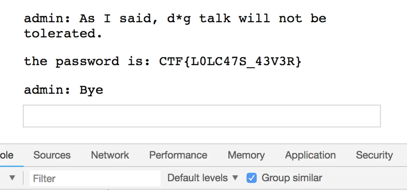 Google CTF Competition 2018: Cat Chat